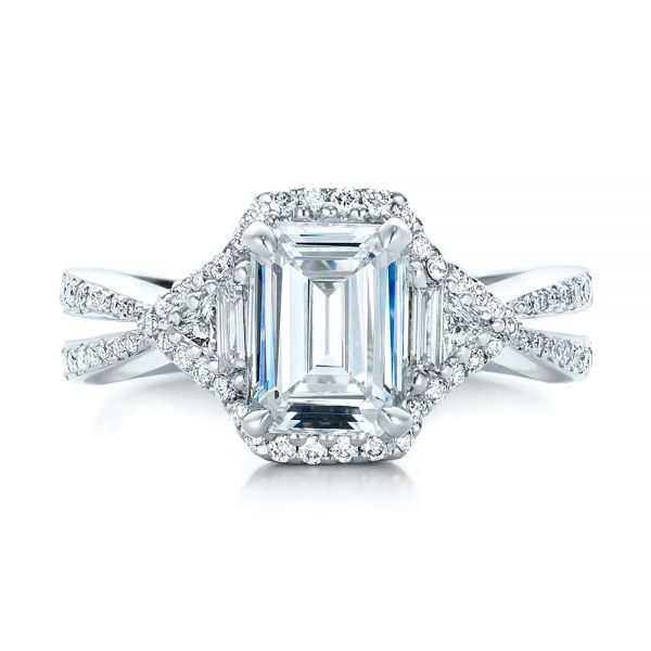 Platinum Platinum Five Stone Diamond Engagement Ring - Top View - 199