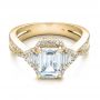 14k Yellow Gold 14k Yellow Gold Five Stone Diamond Engagement Ring - Flat View -  199 - Thumbnail