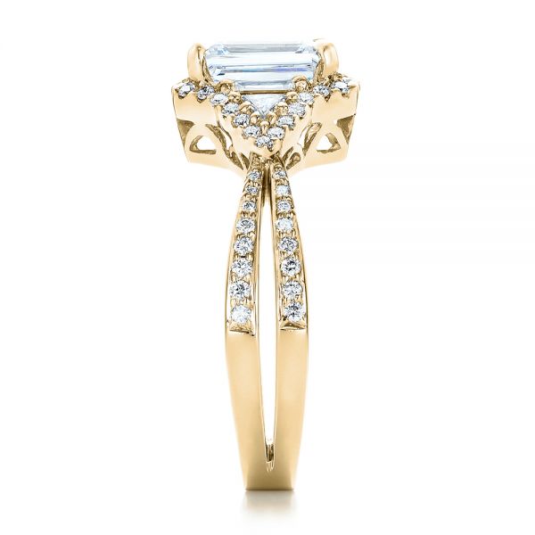 14k Yellow Gold 14k Yellow Gold Five Stone Diamond Engagement Ring - Side View - 199