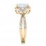 18k Yellow Gold 18k Yellow Gold Five Stone Diamond Engagement Ring - Side View -  199 - Thumbnail