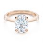 18k Rose Gold 18k Rose Gold Floating Halo Engagement Ring - Flat View -  107379 - Thumbnail