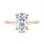 18k Rose Gold 18k Rose Gold Floating Halo Engagement Ring - Top View -  107379 - Thumbnail