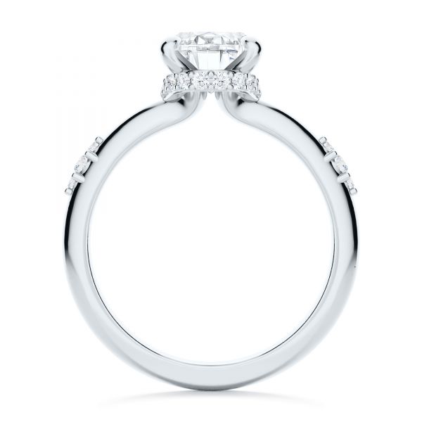 14k White Gold 14k White Gold Floating Halo Engagement Ring - Front View -  107379