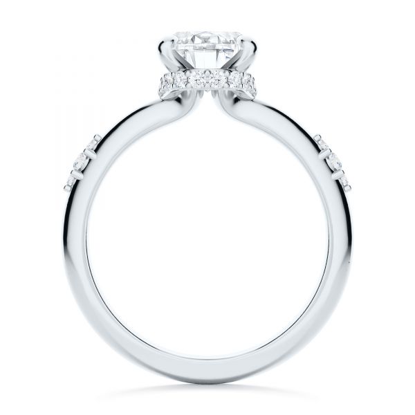 Platinum Platinum Floating Halo Engagement Ring - Front View - 107379