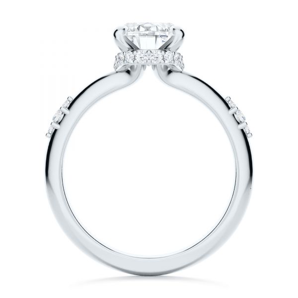  Platinum Platinum Floating Halo Engagement Ring - Front View -  107379