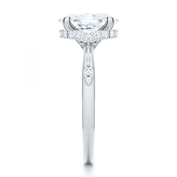 Platinum Platinum Floating Halo Engagement Ring - Side View - 107379