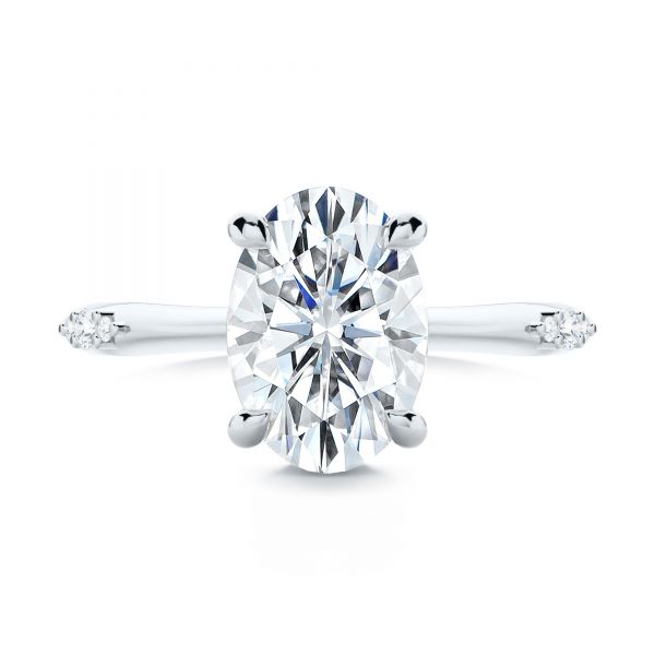 Platinum Platinum Floating Halo Engagement Ring - Top View - 107379