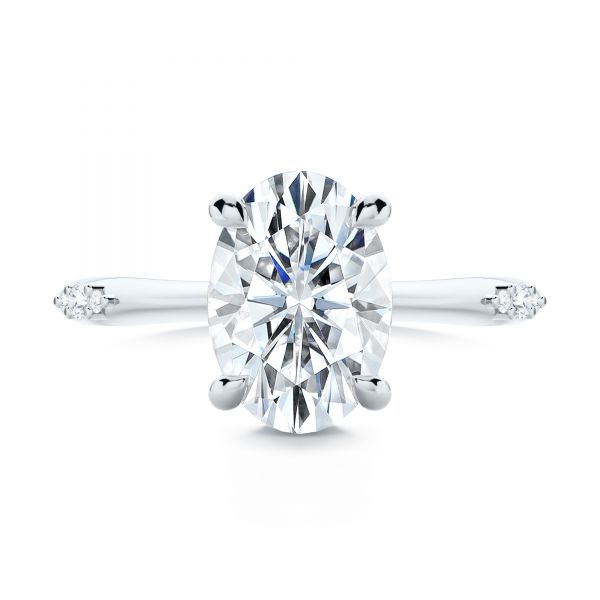  Platinum Platinum Floating Halo Engagement Ring - Top View -  107379