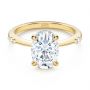 14k Yellow Gold Floating Halo Engagement Ring - Flat View -  107379 - Thumbnail