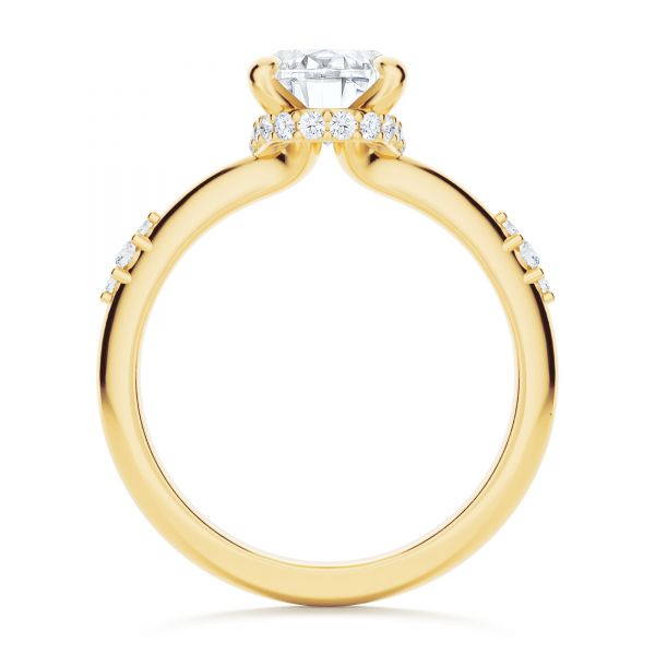 18k Yellow Gold 18k Yellow Gold Floating Halo Engagement Ring - Front View -  107379