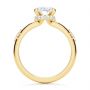 14k Yellow Gold Floating Halo Engagement Ring - Front View -  107379 - Thumbnail