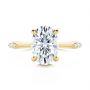 14k Yellow Gold Floating Halo Engagement Ring - Top View -  107379 - Thumbnail