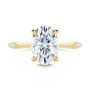 18k Yellow Gold 18k Yellow Gold Floating Halo Engagement Ring - Top View -  107379 - Thumbnail