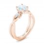 14k Rose Gold 14k Rose Gold Floral Diamond Engagement Ring - Three-Quarter View -  102241 - Thumbnail