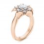 14k Rose Gold 14k Rose Gold Floral Diamond Engagement Ring - Three-Quarter View -  106167 - Thumbnail