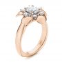 18k Rose Gold 18k Rose Gold Floral Diamond Engagement Ring - Three-Quarter View -  106167 - Thumbnail