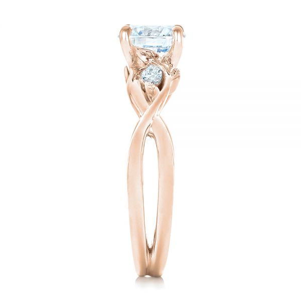14k Rose Gold 14k Rose Gold Floral Diamond Engagement Ring - Side View -  102241