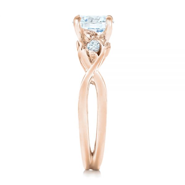 14k Rose Gold 14k Rose Gold Floral Diamond Engagement Ring - Side View - 102241