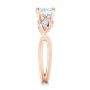 18k Rose Gold 18k Rose Gold Floral Diamond Engagement Ring - Side View -  102241 - Thumbnail