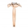 18k Rose Gold 18k Rose Gold Floral Diamond Engagement Ring - Side View -  106167 - Thumbnail