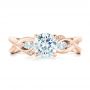 14k Rose Gold 14k Rose Gold Floral Diamond Engagement Ring - Top View -  102241 - Thumbnail