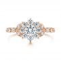18k Rose Gold 18k Rose Gold Floral Diamond Engagement Ring - Top View -  106639 - Thumbnail