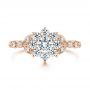 14k Rose Gold 14k Rose Gold Floral Diamond Engagement Ring - Top View -  106639 - Thumbnail