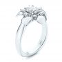  Platinum Platinum Floral Diamond Engagement Ring - Three-Quarter View -  106167 - Thumbnail