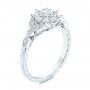 14k White Gold 14k White Gold Floral Diamond Engagement Ring - Three-Quarter View -  106639 - Thumbnail