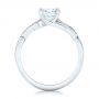 14k White Gold Floral Diamond Engagement Ring - Front View -  102241 - Thumbnail