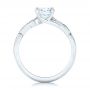 14k White Gold Floral Diamond Engagement Ring - Front View -  102241 - Thumbnail