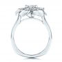 14k White Gold Floral Diamond Engagement Ring - Front View -  106167 - Thumbnail