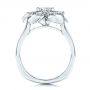 18k White Gold 18k White Gold Floral Diamond Engagement Ring - Front View -  106167 - Thumbnail