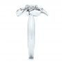 14k White Gold Floral Diamond Engagement Ring - Side View -  106167 - Thumbnail