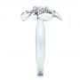 14k White Gold Floral Diamond Engagement Ring - Side View -  106167 - Thumbnail