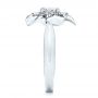 18k White Gold 18k White Gold Floral Diamond Engagement Ring - Side View -  106167 - Thumbnail