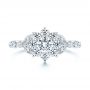 18k White Gold 18k White Gold Floral Diamond Engagement Ring - Top View -  106639 - Thumbnail