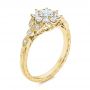 18k Yellow Gold 18k Yellow Gold Floral Diamond Engagement Ring - Three-Quarter View -  106639 - Thumbnail