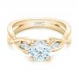 18k Yellow Gold 18k Yellow Gold Floral Diamond Engagement Ring - Flat View -  102241 - Thumbnail
