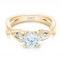 14k Yellow Gold 14k Yellow Gold Floral Diamond Engagement Ring - Flat View -  102241 - Thumbnail