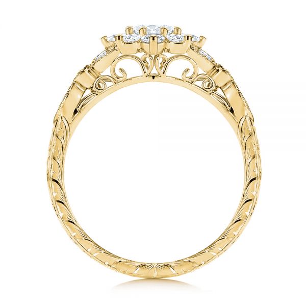 14k Yellow Gold 14k Yellow Gold Floral Diamond Engagement Ring - Front View -  106639