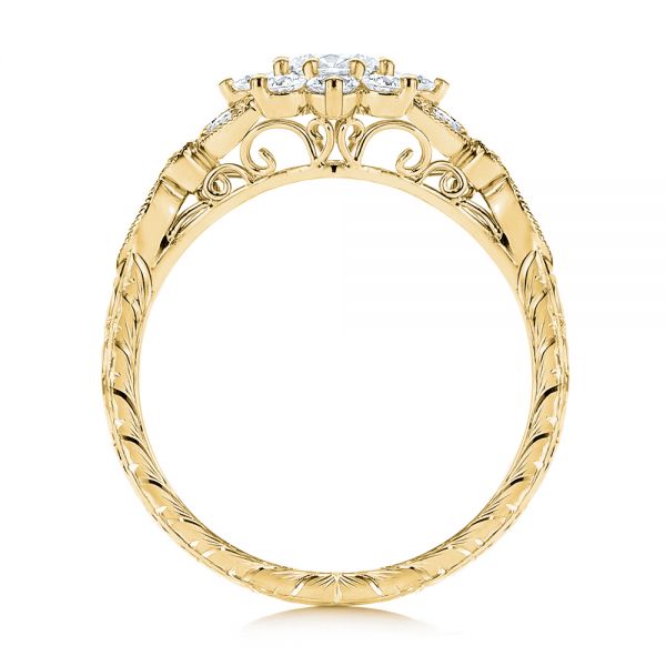 14k Yellow Gold 14k Yellow Gold Floral Diamond Engagement Ring - Front View - 106639