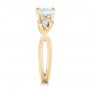 18k Yellow Gold 18k Yellow Gold Floral Diamond Engagement Ring - Side View -  102241 - Thumbnail