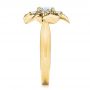 18k Yellow Gold 18k Yellow Gold Floral Diamond Engagement Ring - Side View -  106167 - Thumbnail