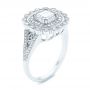 Platinum Floral Double Halo Celtic Knot Diamond Engagement Ring - Three-Quarter View -  105162 - Thumbnail