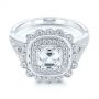  Platinum Floral Double Halo Celtic Knot Diamond Engagement Ring - Flat View -  105162 - Thumbnail