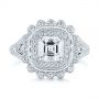18k White Gold 18k White Gold Floral Double Halo Celtic Knot Diamond Engagement Ring - Top View -  105162 - Thumbnail
