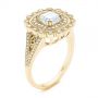 18k Yellow Gold 18k Yellow Gold Floral Double Halo Celtic Knot Diamond Engagement Ring - Three-Quarter View -  105162 - Thumbnail
