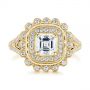 14k Yellow Gold 14k Yellow Gold Floral Double Halo Celtic Knot Diamond Engagement Ring - Top View -  105162 - Thumbnail