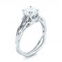  Platinum Platinum Floral Solitaire Diamond Engagement Ring - Three-Quarter View -  104117 - Thumbnail